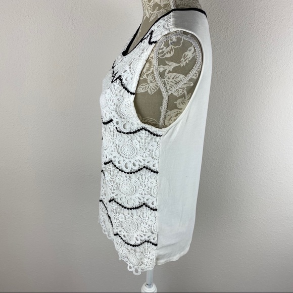 FYLO white black crochet tank top medium - Picture 4 of 8